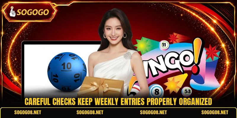 Careful checks keep weekly entries properly organized