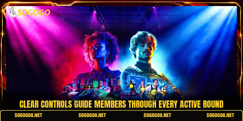 Clear controls guide members through every active round