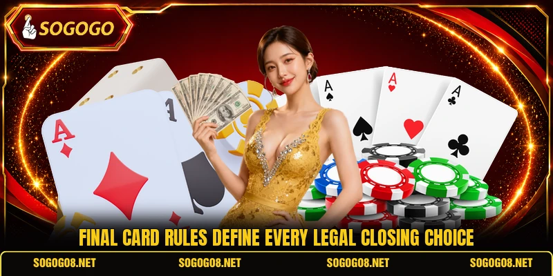 Final card rules define every legal closing choice