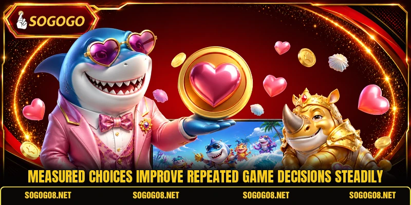 Measured choices improve repeated game decisions steadily