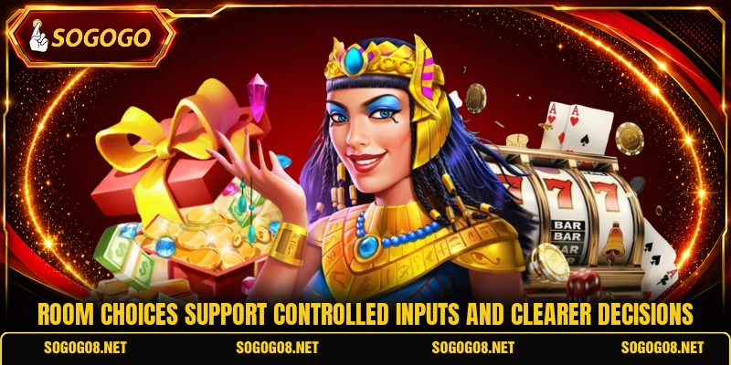 Room choices support controlled inputs and clearer decisions