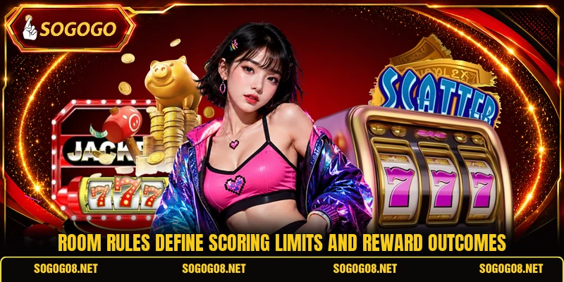 Room rules define scoring limits and reward outcomes